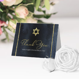 Bar Mitzvah Watercolor Gracias | Azul abstracto