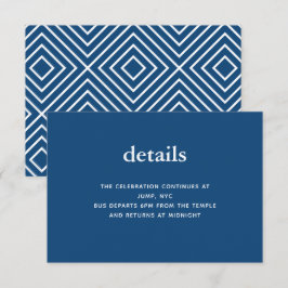 Bar moderno azul marino Mitzvah II Invitación Inse