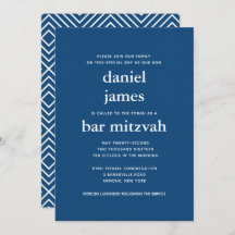 Bar moderno de la Marina Azul Invitación Mitzvah I