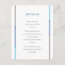 Bar moderno Mitzvah Invitación Insertar | Azul + V