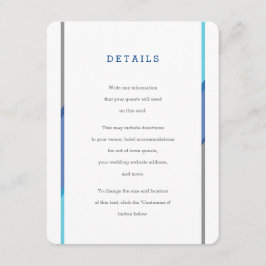 Bar moderno Mitzvah Invitación Insertar | Azul + V