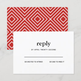 Bar moderno negro y rojo Mitzvah Invitación respue