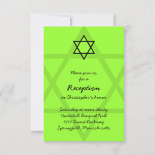 Bar negro y verde Tarjeta de recepción Mitzvah 2