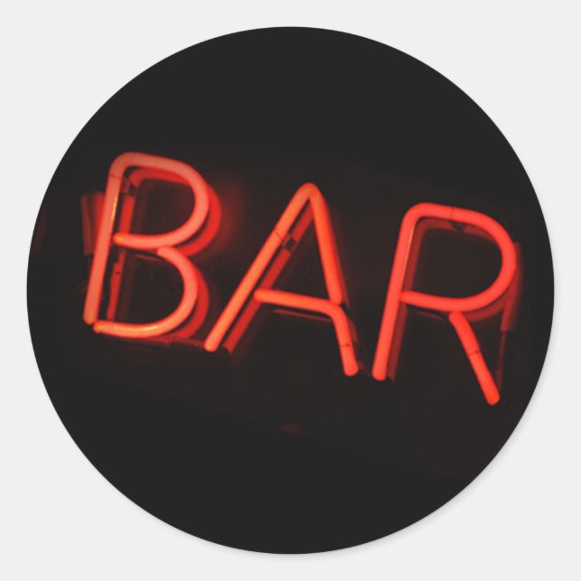Bar Neon Rótulo Ronda Pegatinas (Anverso)