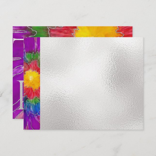 Bar o Bat Mitzvah Agradecimiento Elegantes Florale (Anverso / Reverso)