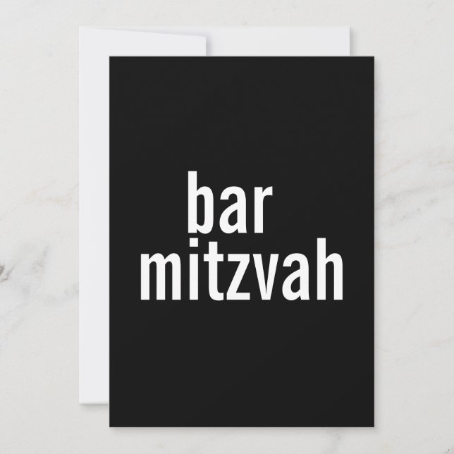 Bar o Bat Mitzvah Invitaciones {Negro} (Anverso)