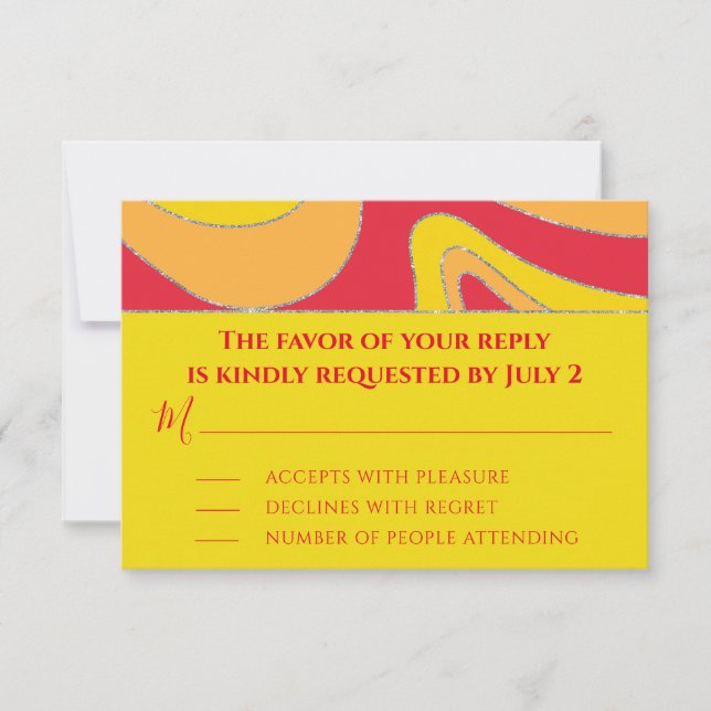 Bar o Bat Mitzvah RSVP Silvery Waves (Anverso)