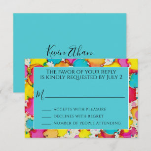 Bar o Bat Mitzvah RSVP Una muestra de color tambié