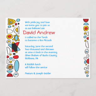 Bar POP ART SCRIBBLY Invitación Mitzvah