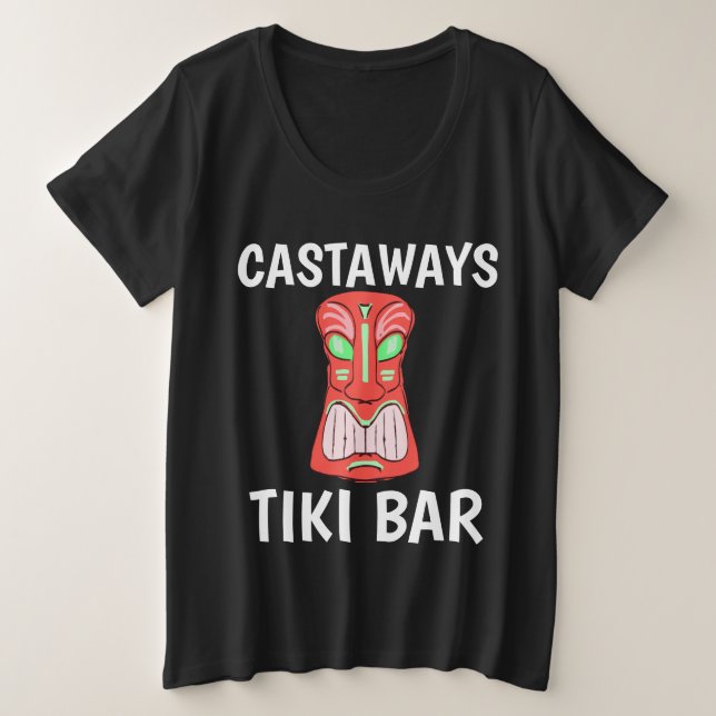 BAR TIKI CASTAWAYS Camisetas oscuras básicas (Anverso del diseño)