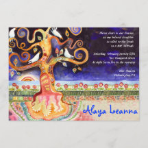 Bar "Tree of Life" Bat Mitzvah Invitación