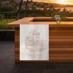 Bar Tropical y Tapiz de Isla de Acuarela de Bebida