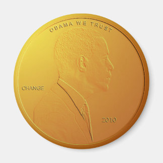 Barack Obama brillante imán circular de penny