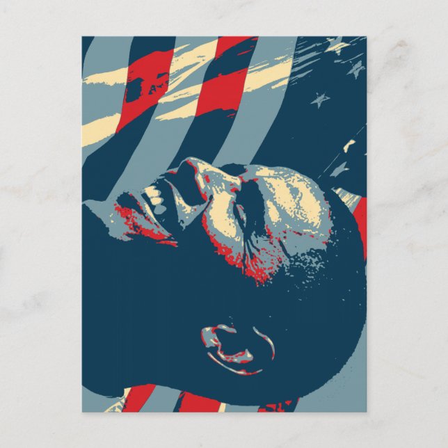 Barack Obama CAMBIAR postal (Anverso)