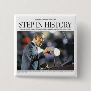 Barack Obama: Paso en botón de la historia