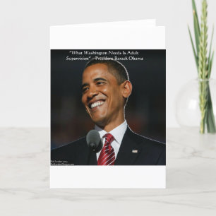 Barack Obama y regalos de citas de humor y tarjeta