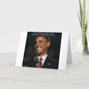 Barack Obama y regalos de citas de humor y tarjeta