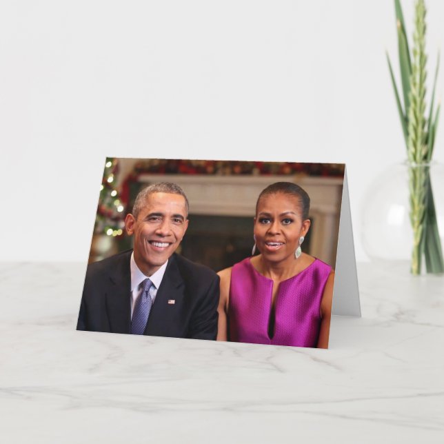 Barack y Michelle 2014 WA - Tarjeta de felicitació (Anverso)