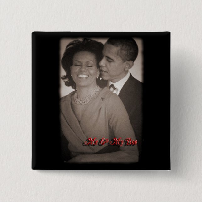 BARACK y MICHELLE OBAMA BOTÓN de "mi abucheo" (Anverso)