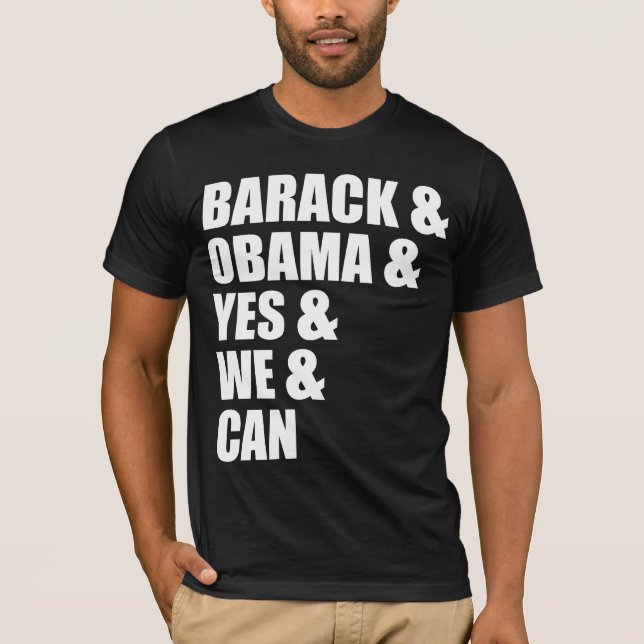 Barack y Obama y sí y nosotros y pueden camiseta (Anverso)
