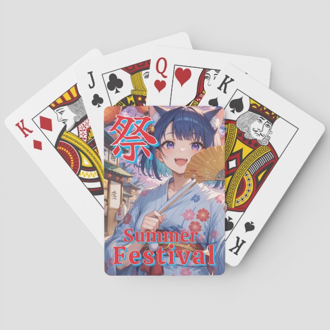 BARAJA DE CARTAS お祭りに来た猫耳の少女 (Reverso)