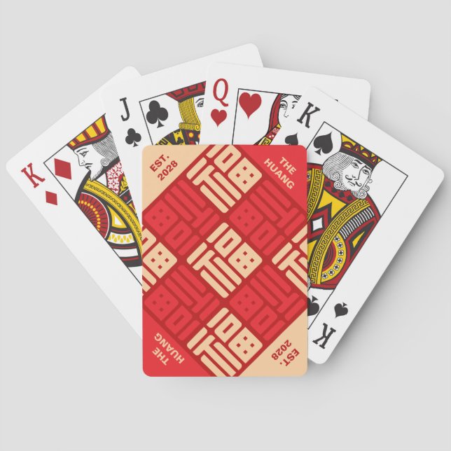 Baraja De Cartas "福" de bendición chino personalizado (Reverso)
