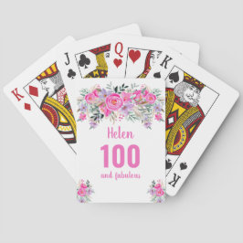 Baraja De Cartas 100 años de juego floral rosa
