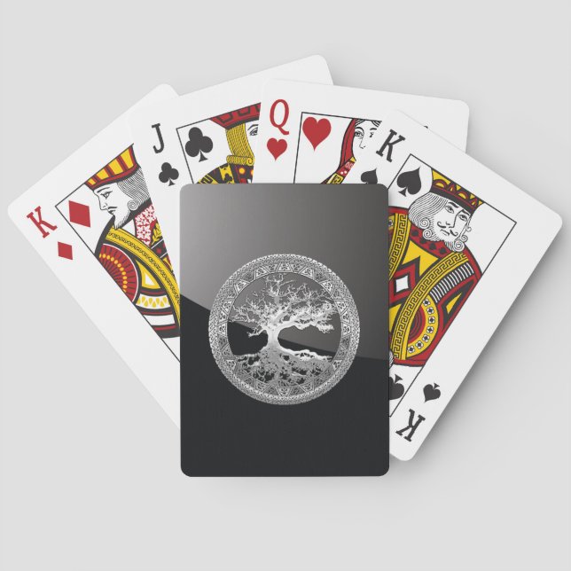 Baraja De Cartas [100] Árbol celta de vida [Plata] (Reverso)