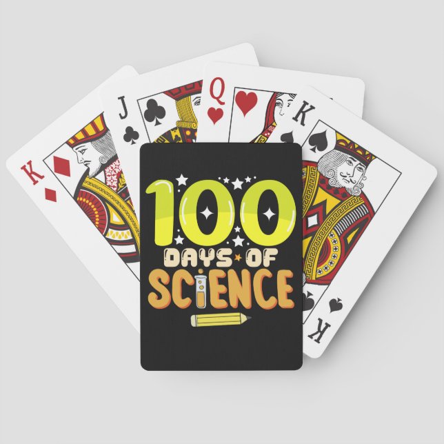 Baraja De Cartas 100 días de ciencia 100 días de maestro escolar (Reverso)