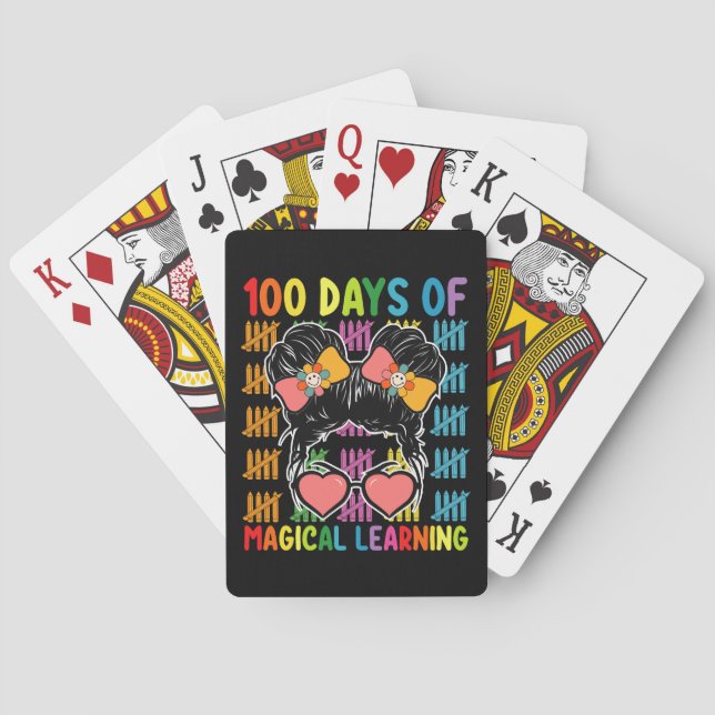 Baraja De Cartas 100 Días De Enseñanza Mágica Escuela Bun (Reverso)