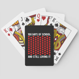 Baraja De Cartas 100 días de escuela y aún amando los corazones de 
