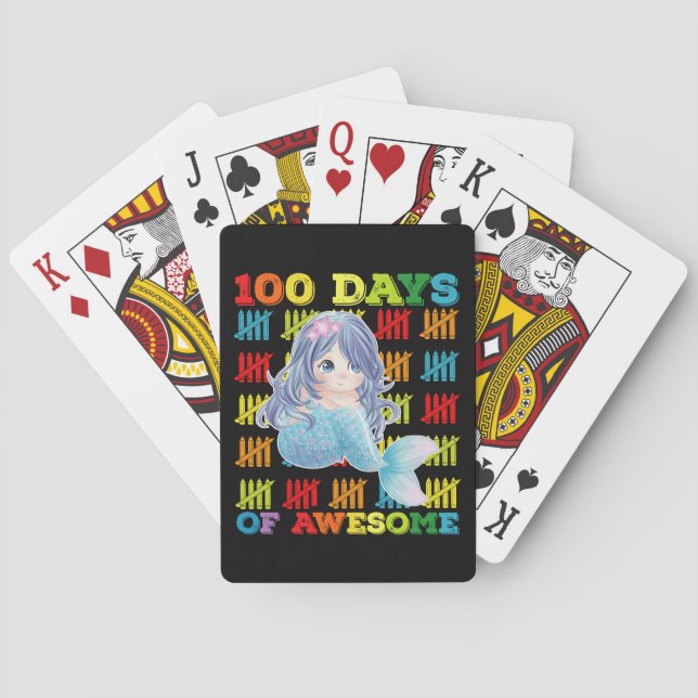 Baraja De Cartas 100 Días De Impresionante Sirenita 100º Día De Ens (Reverso)