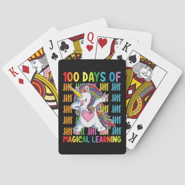 Baraja De Cartas 100 Días De Magica Escuela Unicornio (Reverso)