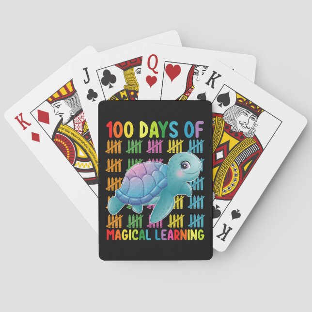 Baraja De Cartas 100 Días De Magical Learning Turtle School (Reverso)