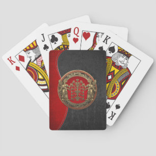 Baraja De Cartas [100] Dos Ninurtas de oro con árbol de la vida