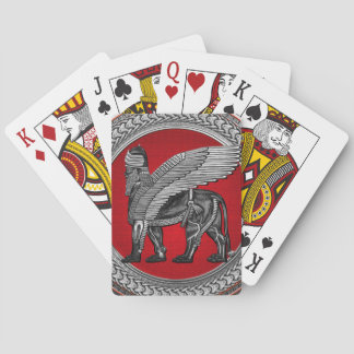 Baraja De Cartas [100] León con alas asirio: Oro y Lamassu negro