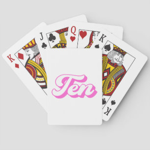 Baraja De Cartas 10.º Chica Retro de Cumpleaños