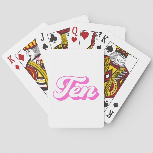 Baraja De Cartas 10.º Chica Retro de Cumpleaños (Reverso)