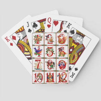 Baraja De Cartas 12 Días De Regalos De Impresión De Los Navidades