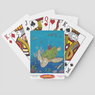 Baraja De Cartas #131 8x10 que engancha un paseo en una tortuga de