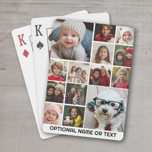 Baraja De Cartas 14 Colaje de Fotos - Blanco Minimalista Moderno