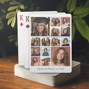 Baraja De Cartas 14 Colaje de Fotos - Blanco Minimalista Moderno