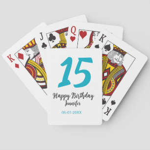Baraja De Cartas 15 años quiencenera añadir fecha año azul templ