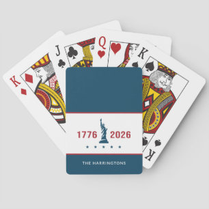Baraja De Cartas 1776 2026 Aniversario 250 América Patriótico Azul