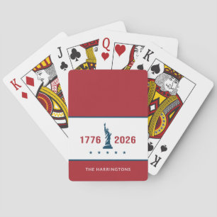 Baraja De Cartas 1776 2026 Aniversario 250 América Patriótico Rojo