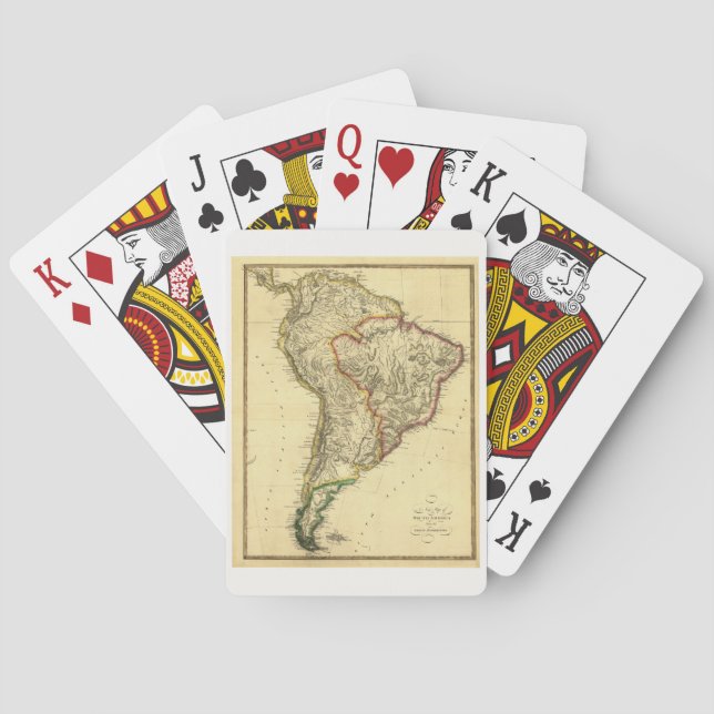 Baraja De Cartas 1817 Old Map of South America (Reverso)