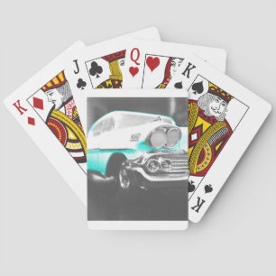Baraja De Cartas 1958 chevy impala azul brillante auto clásico