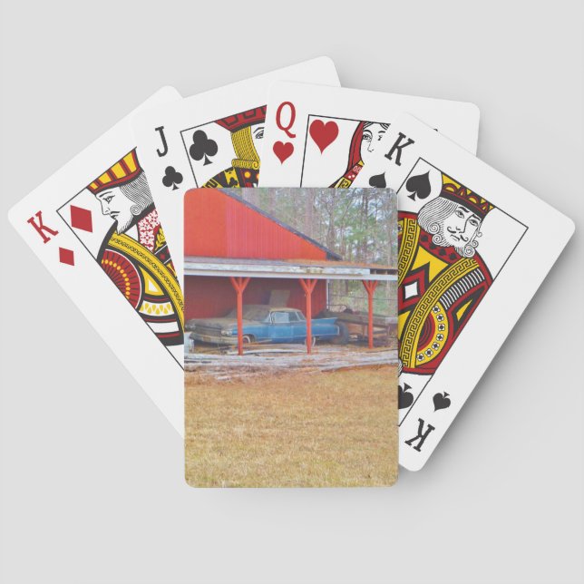 Baraja De Cartas 1960 coche antiguo AZUL de SADAND DEVILLE (Reverso)