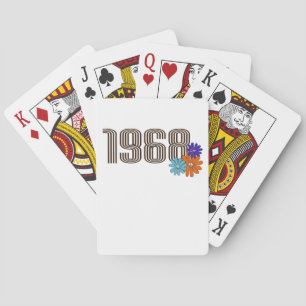 Baraja De Cartas 1968 Naranja de Flores Hippie de Paz Aqua Purple