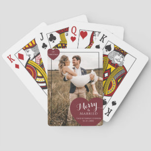 Baraja De Cartas 1er Pareja Navidad Alegre Casados Moderno Elegante